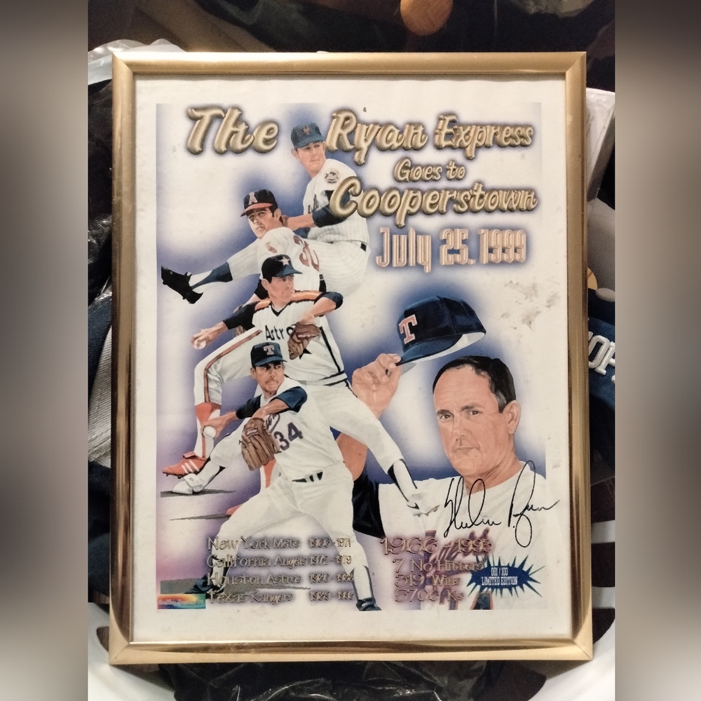 Nolan Ryan Express 2 Cooperstown 11 1/2 x 9 Graphic Design 1/100 Super Rare